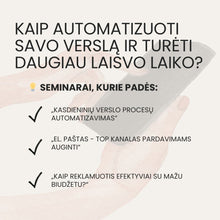 Įkelti vaizdą į galerijos rodinį, SEMINARŲ PRENUMERATA „KĄ DARAI, DARYK GERAI“
