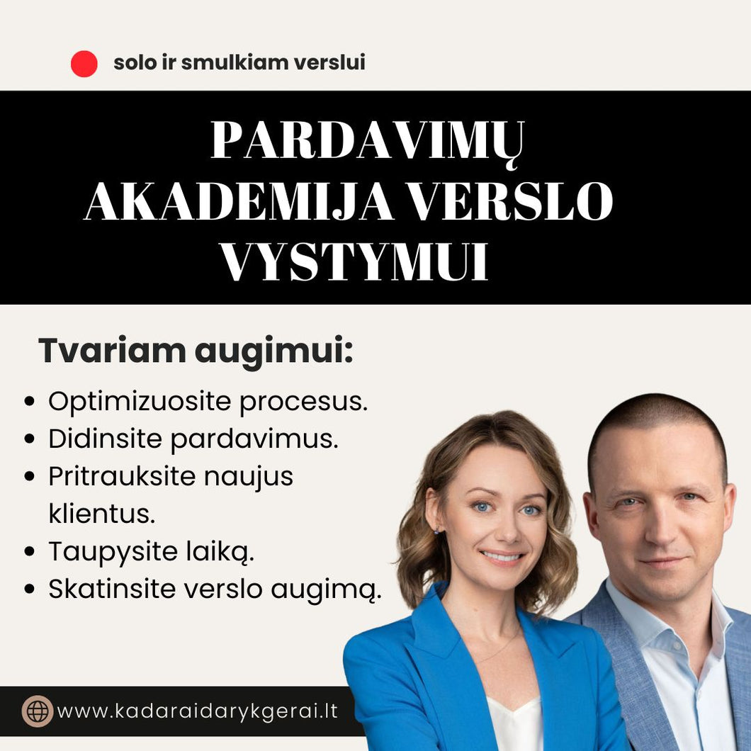 PARDAVIMŲ AKADEMIJA VERSLO VYSTYMUI